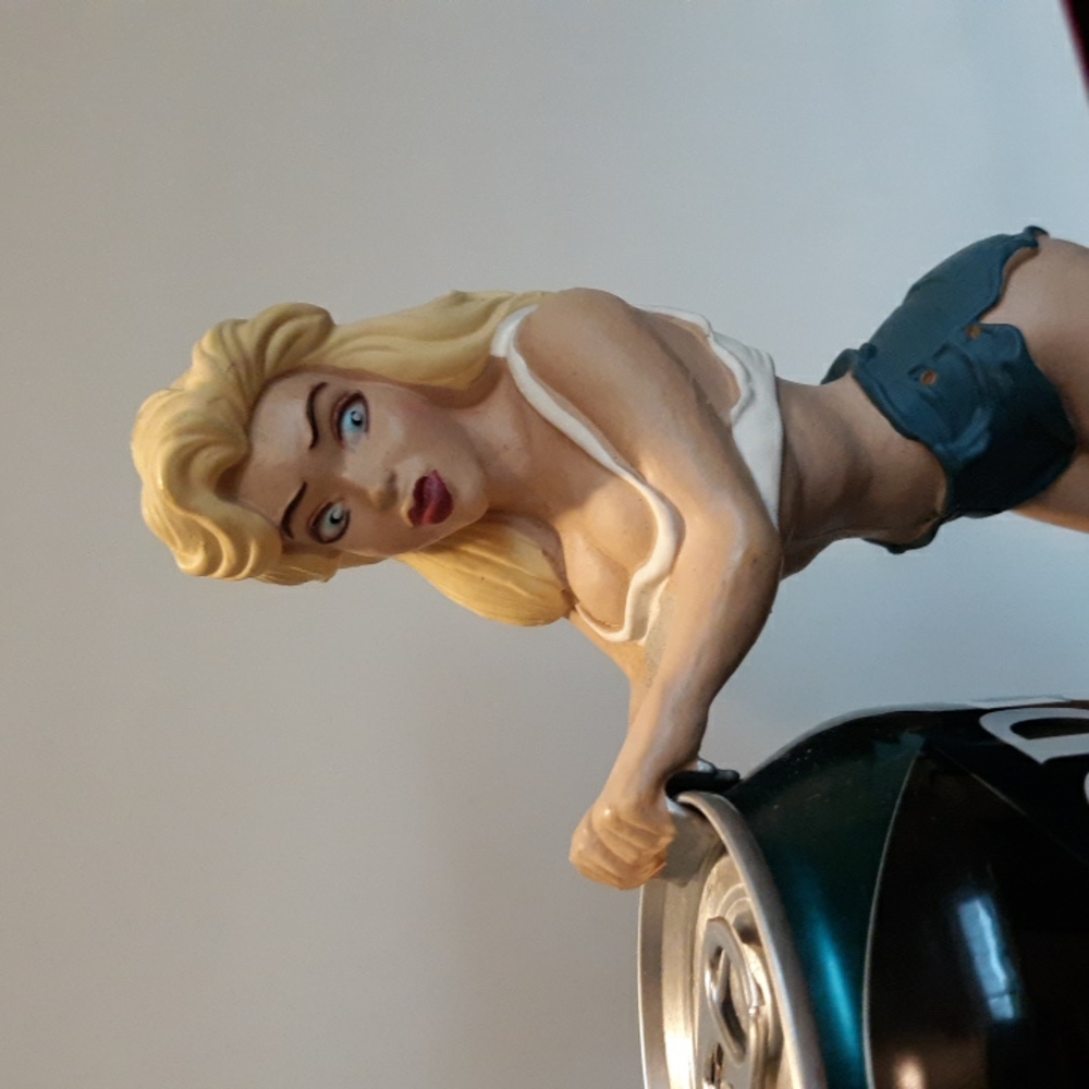 R. Demars pin up girl beer can holder